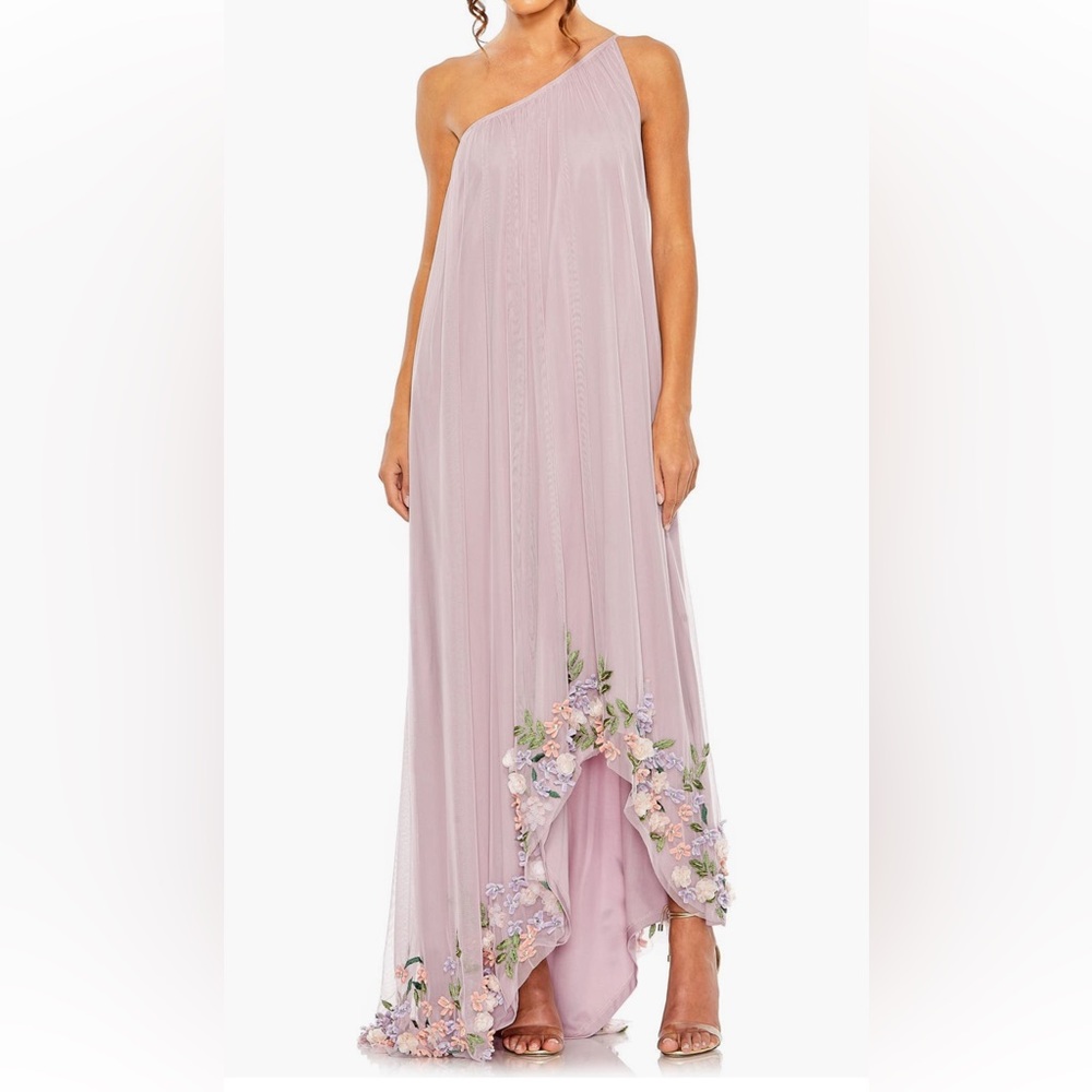 Mac Duggal Embellished One Shoulder Trapeze Gown - Stunning Dress!